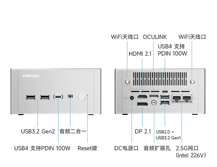 極夜/TOPFEEL【DeskOne T2】R7-H255 全鋁迷你電腦