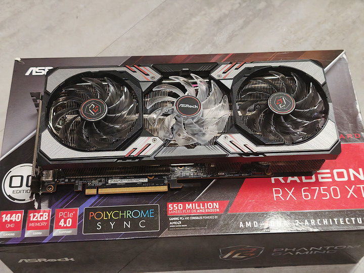 ASROCK AMD Radeon RX 6750 XT Phantom Gaming D 12GB OC 顯示卡