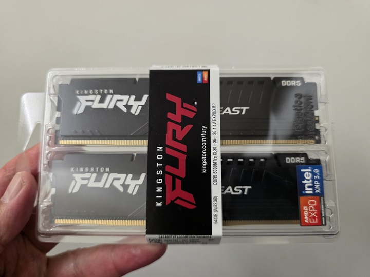 金士頓 DDR5-6000 C30 64GB 海力士A-die 雙模 盒裝終保