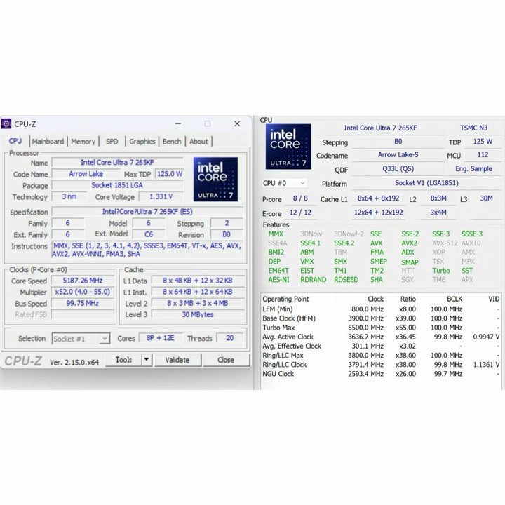 Intel Core Ultra 7 265KF ES