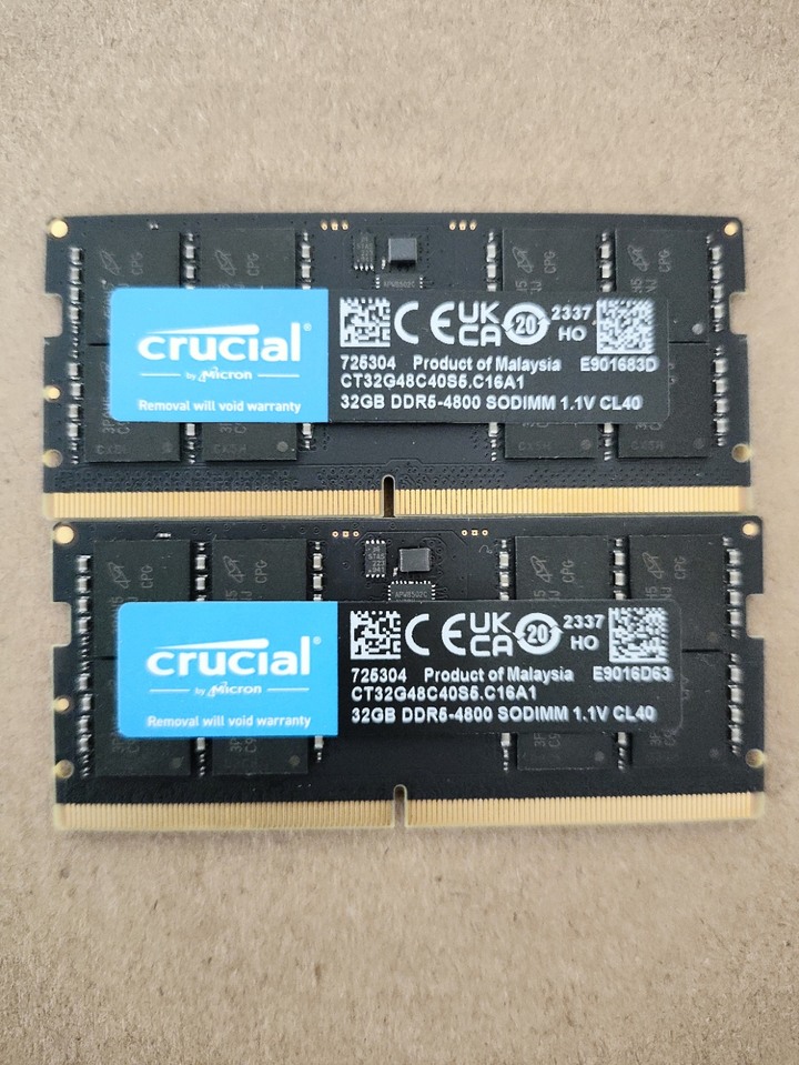 【美光 Crucial】DDR5 4800 32GB x 2 筆電記憶體 1.1V CL40