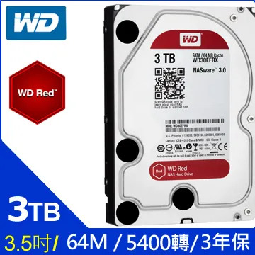 【二手/無壞軌】WD Red 紅標 3TB NAS 專用硬碟 (WD30EFRX) /CMR 垂直寫入 / 健康度良好