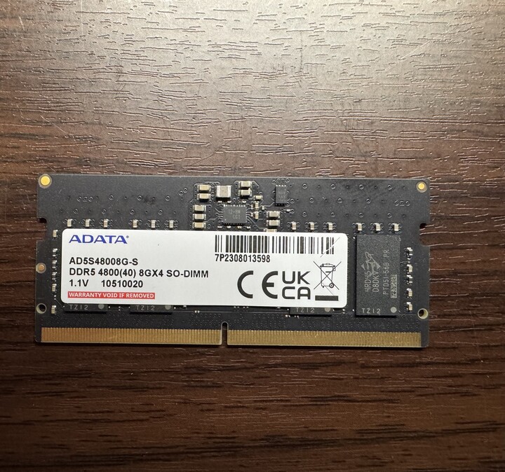 威剛 ADATA DDR5 4800 8G sodimm 筆記型記憶體