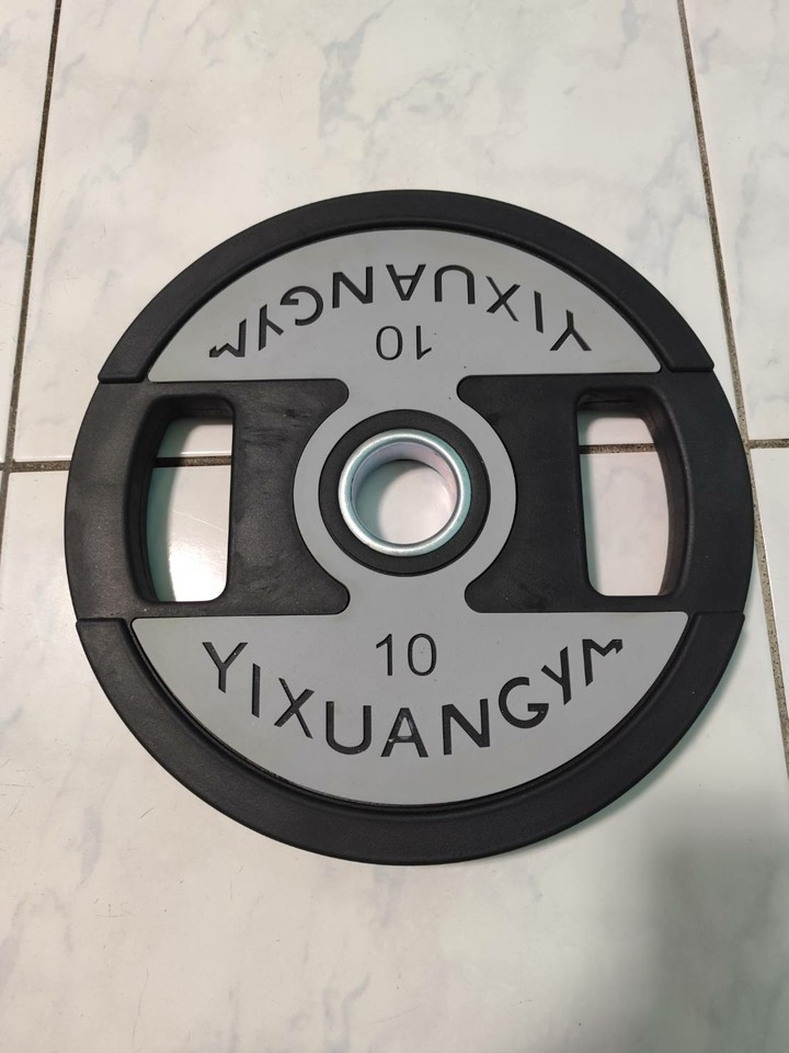 【限自取】大孔徑50mm包膠雙孔手握槓片 10KG＊1 15KG＊1【誠可議】