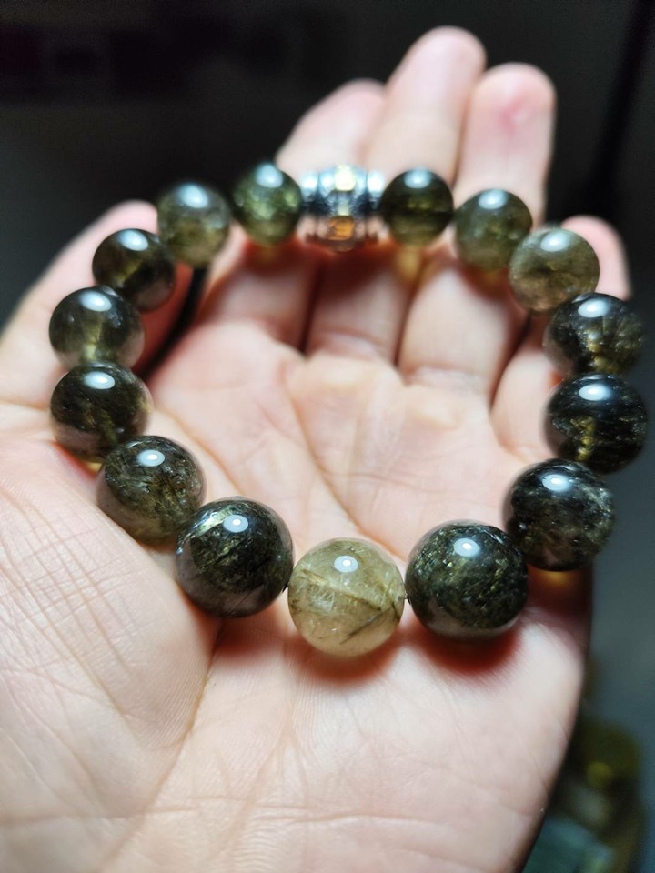 【免運含贈品】【天然水晶】14mm 頂級高品項綠超七手珠【誠可議】