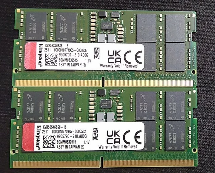 賣金士頓筆電用DDR-5600-16G(終保)有二支
