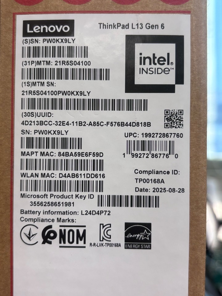 Lenovo  ThinkPad L13 Gen 6 21R5S04100  Ultra 5 225U  16G 1T SSD  台灣公司