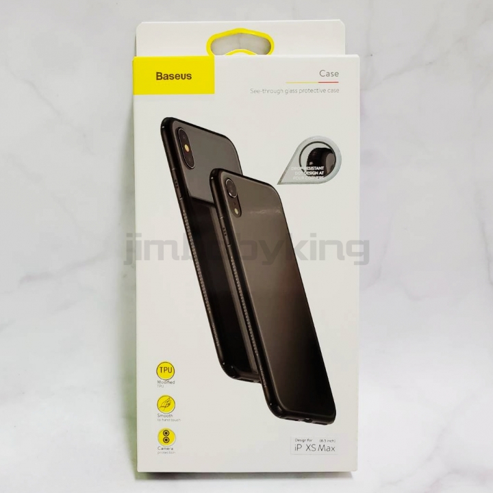現貨全新 Baseus 倍思 原視玻璃手機保護套 iPhone Xs Max 6.5吋 黑色 防摔防刮手機殼 高雄可面交