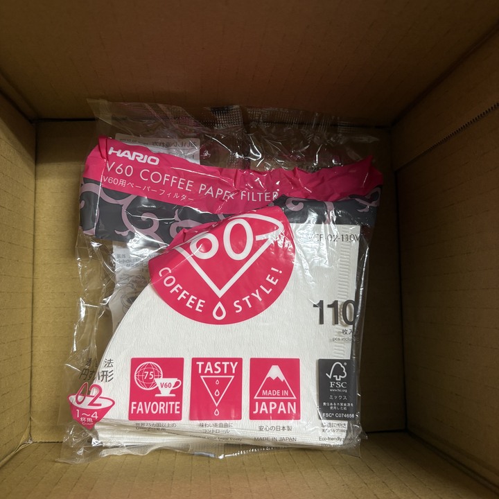 Hario VCF-02-110W V60 錐形濾紙 110張