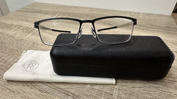 ic! berlin Ying 經典黑銀雙色 霧黑薄鋼方框眼鏡 近全新 (同 mykita lindberg 德國無螺絲)