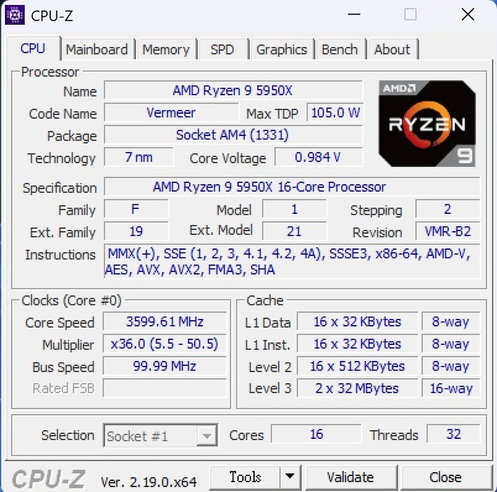 AMD R9 5950X CPU