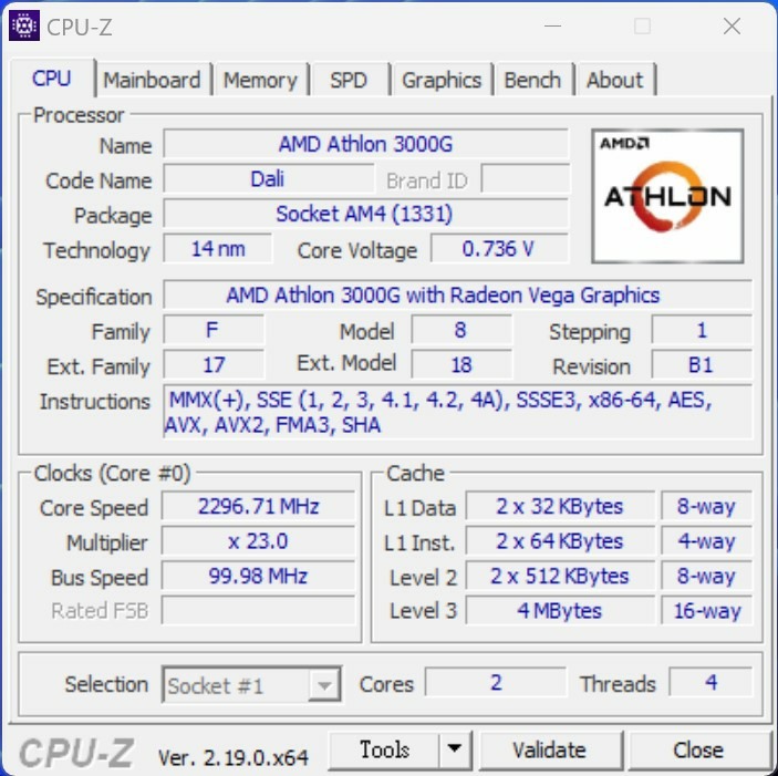 AMD Athlon 3000G 處理器