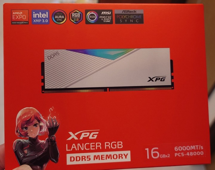 威剛 DDR5 6000 32GB XPG Lancer RGB CL30 白色 雙參數 雙通道 16G的2條