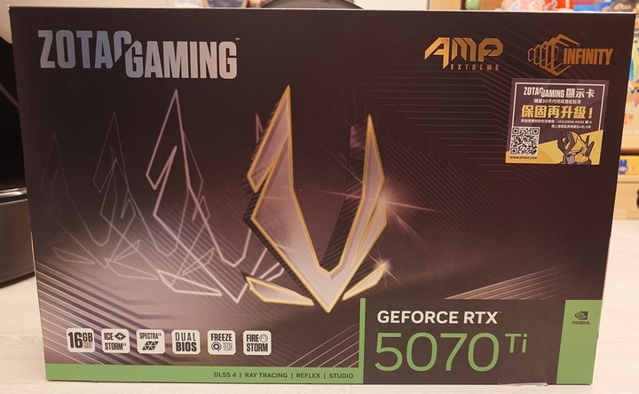 ZOTAC GAMING GeForce RTX 5070 Ti AMP Extreme INFINITY 顯示卡