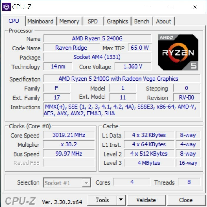 AMD R5 2400G 處理器