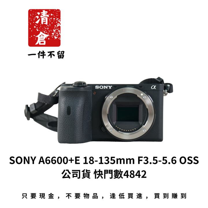 SONY A6600+E 18-135mm F3.5-5.6 OSS公司貨 快門數4842
