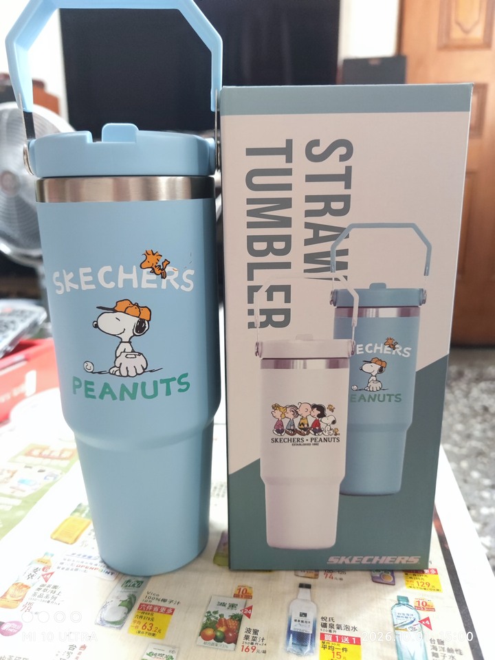 SKECHERS 2026週年慶 史努比 304不鏽鋼內附吸管隨行杯900ML