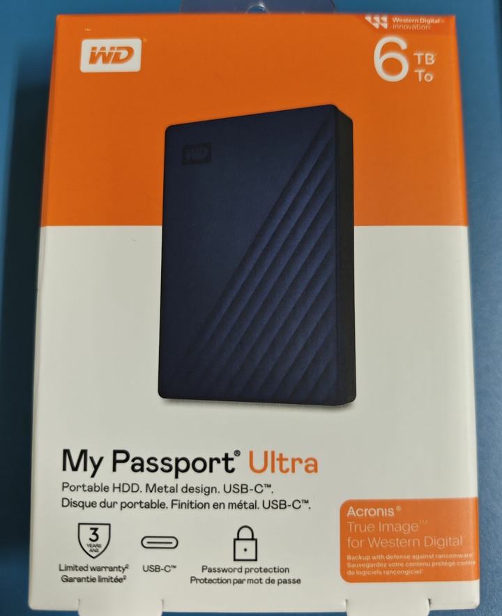 WD My Passport Ultra 6TB USB-C 2.5吋行動硬碟