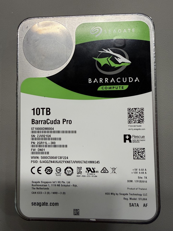 Seagate BarraCuda Pro 企業級10T硬碟