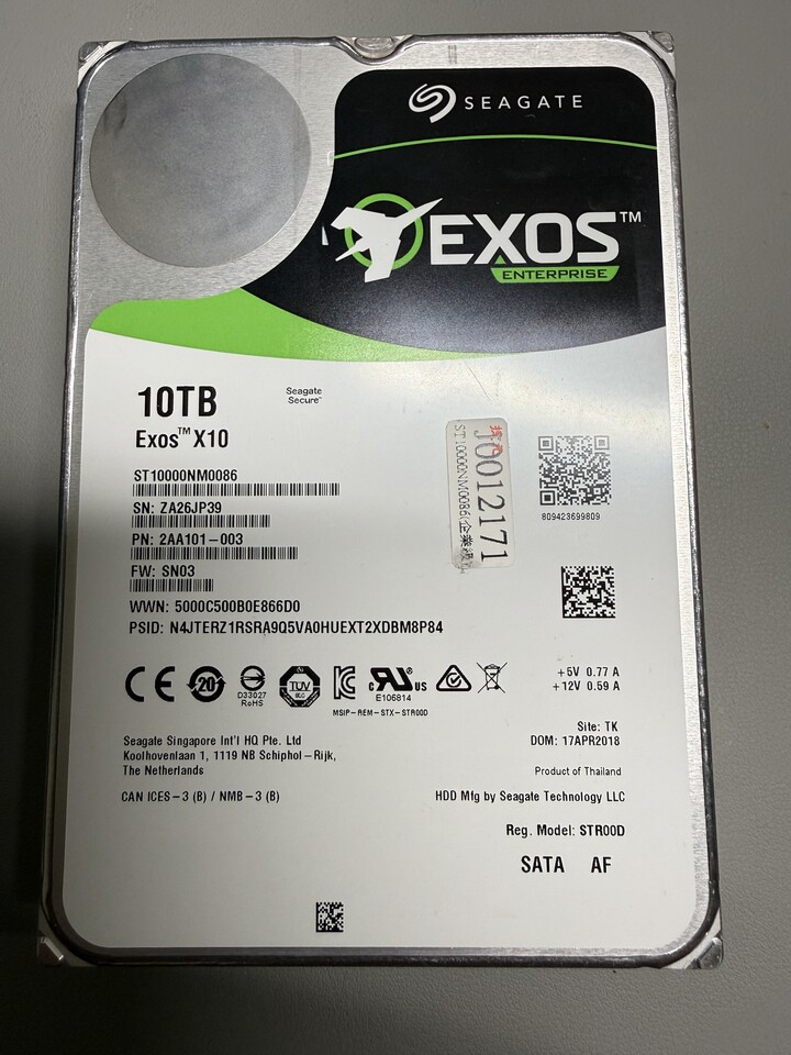 Seagate Exos X10 10TB 企業級硬碟