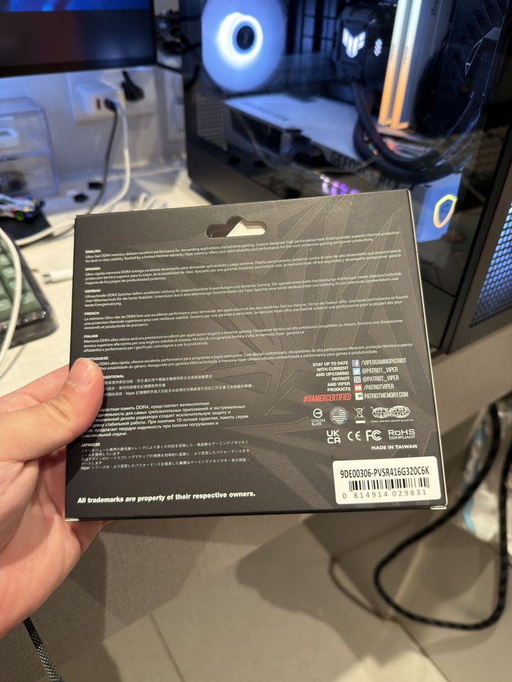全新未拆 Viper Gaming DDR4 16GB 3200 (8gx2) 雙通道 美商博帝科技 記憶體 記憶卡