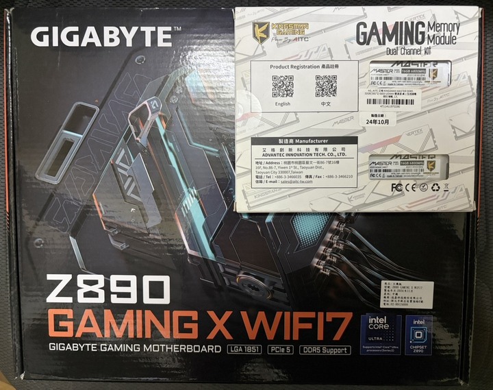(全新) 技嘉 Z890 Gaming 主機板 + AITC DDR5-6800 CL34 16GB*2