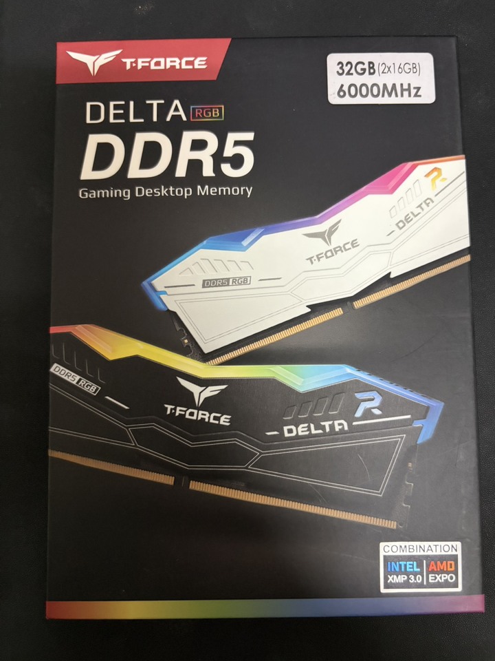 （全新）十銓 T-FORCE DELTA RGB DDR5 6000 16G*2 白 記憶體