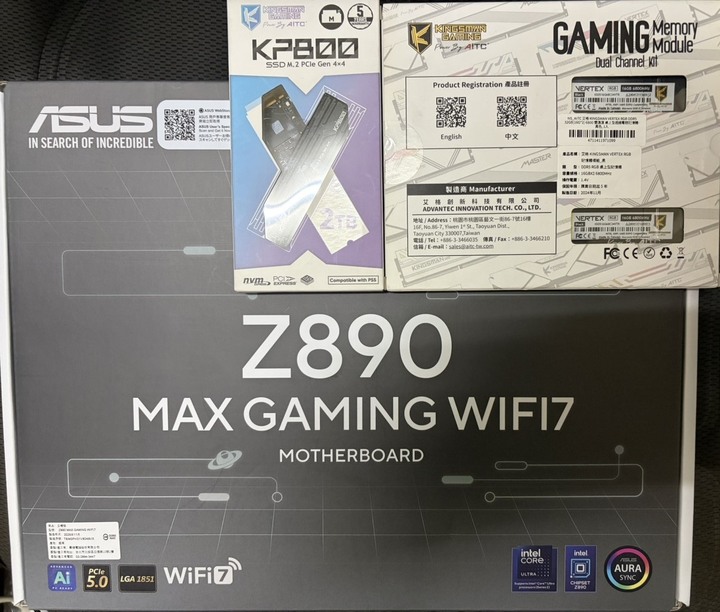 (全新) 華碩 Z890 MAX GAMING WIFI7 半套主機零件