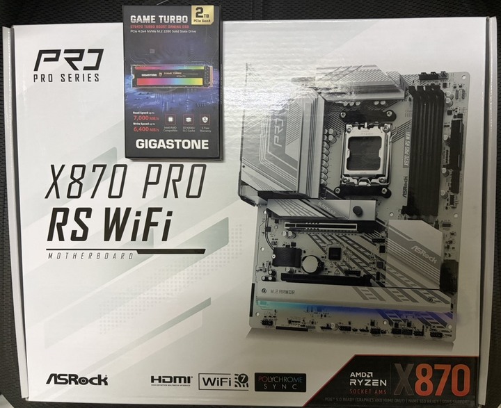 (全新) 華擎X870 Pro RS WiFi主機板 + Gigastone GT6470 2TB Gen4 SSD