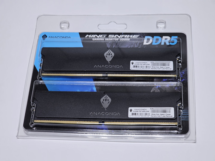 ANACOMDA巨蟒 DDR5 7200 32GB(16Gx2) 海力士 Hynix A-Die 記憶體