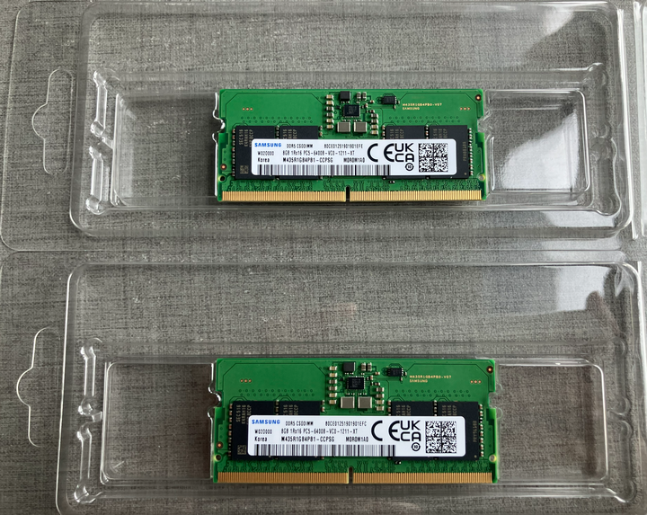 Samsung  DDR5-6400 CSODIMM 8GB*2 筆電記憶體