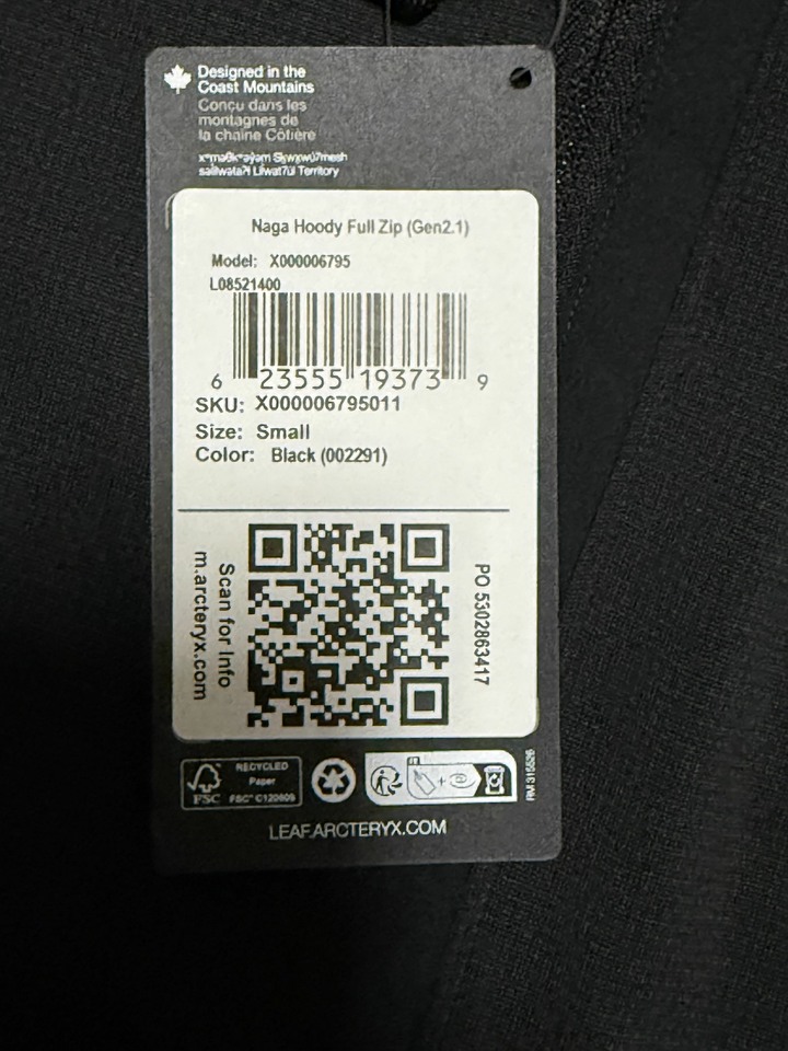 ARC'TERYX LEAF NAGA HOODY FULL ZIP (GEN 2.1)