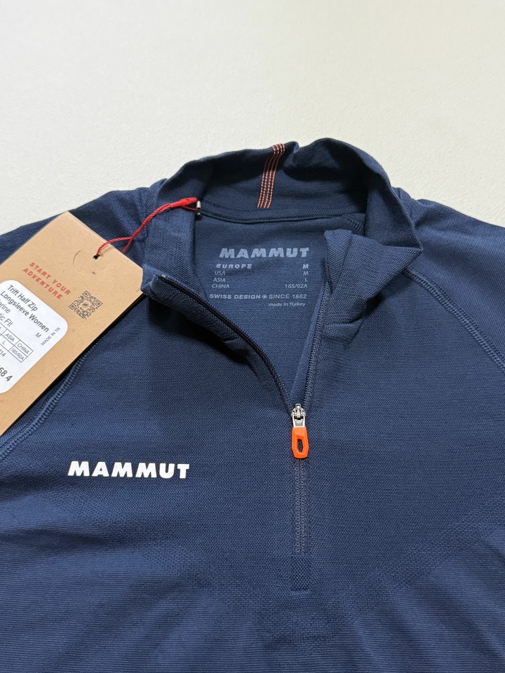Mammut Trift 羊毛混紡立領長袖排汗衣 (女款) S.M