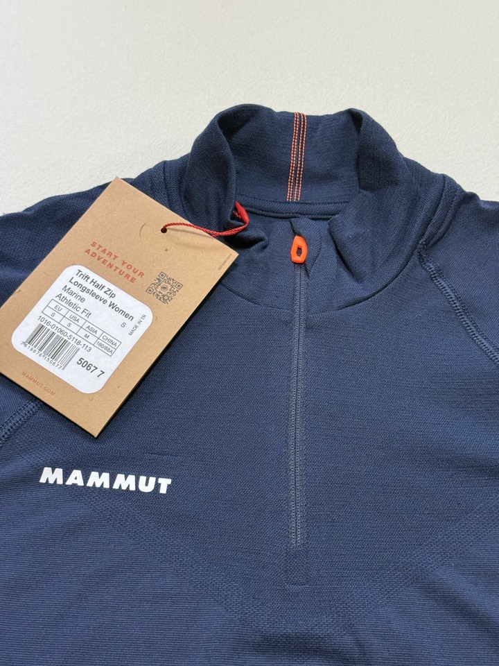 Mammut Trift 羊毛混紡立領長袖排汗衣 (女款) S.M