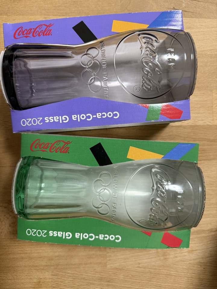 【全新】2020 麥當勞 Coca-Cola 喝彩杯 東京奧運紀念玻璃杯（2入）