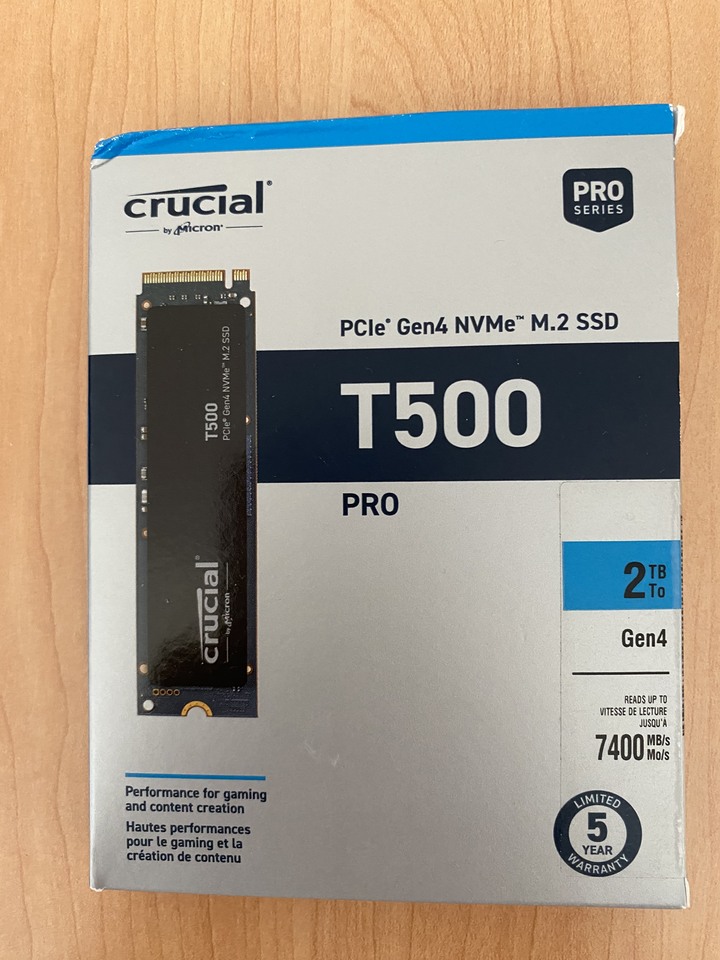 美光Micron Crucial T500 2TB 不含散熱片