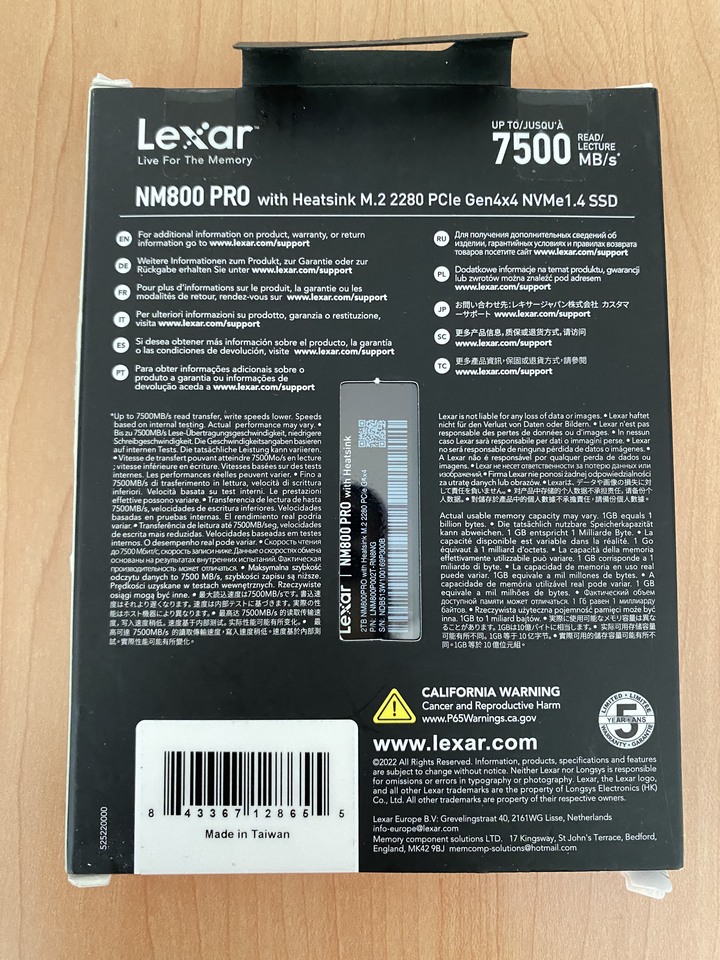 Lexar NM800 Pro 2TB含散熱器