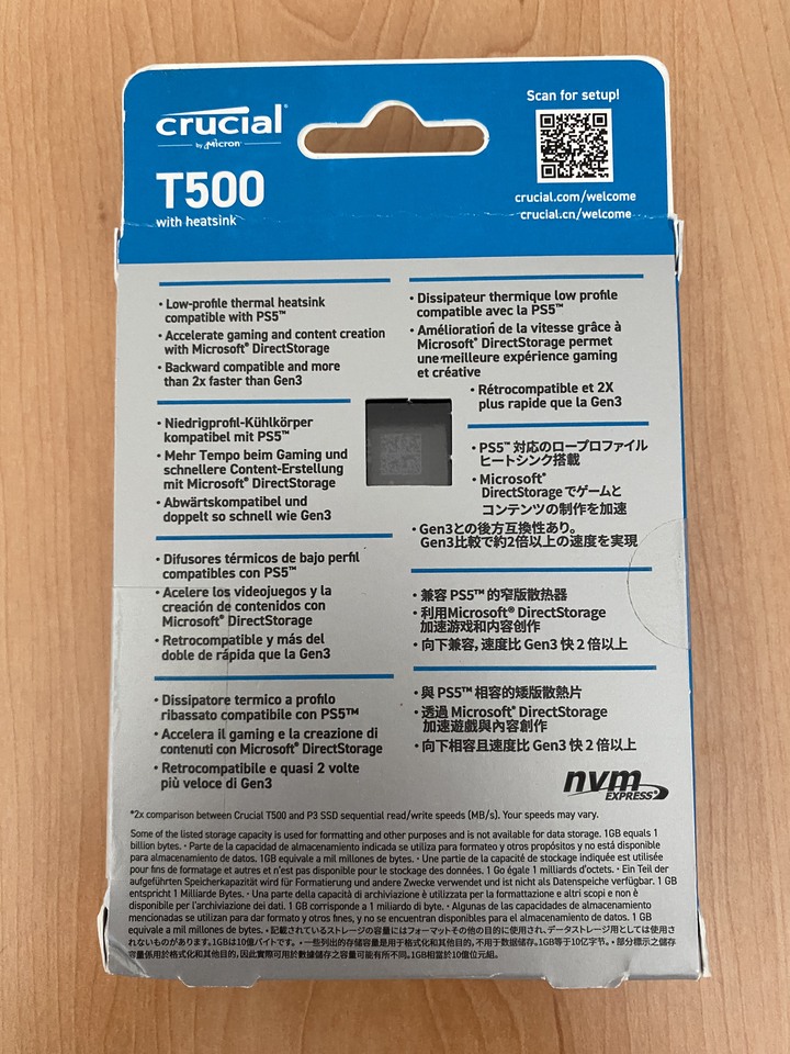 美光Micron Crucial T500 2TB 含散熱片