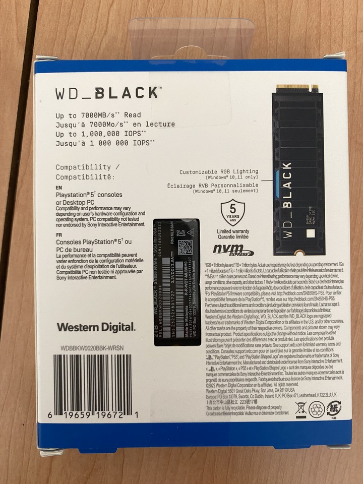 WD黑標 SN850 2TB電競SSD 含散熱器