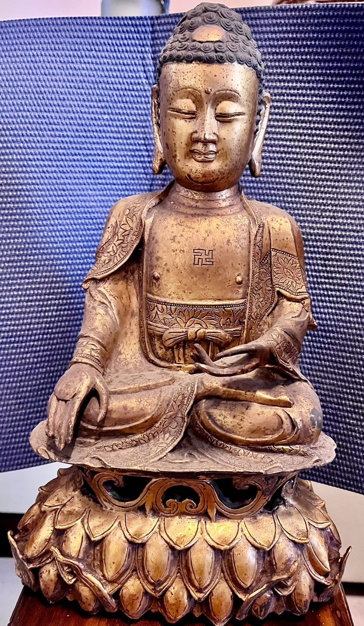 藏傳 釋迦摩尼佛 鎏金古佛