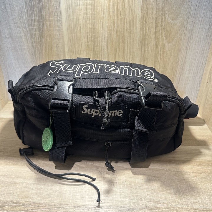 Supreme SS19 正品 47th Waist Bag 黑 [FW19B10]百搭不敗潮流時尚，側背包 付防偽調牌