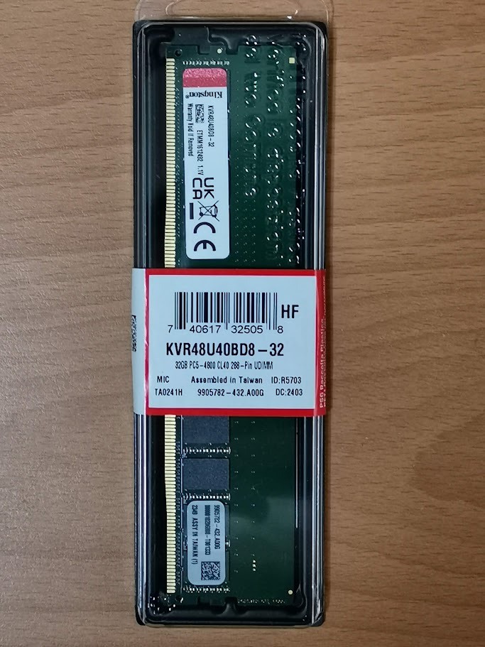 Kingston 金士頓 DDR5 4800 32GB 桌上型記憶體
