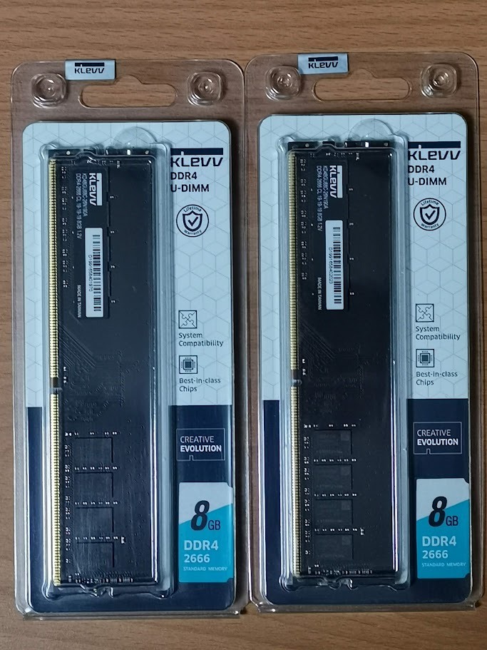 KLEVV 科賦DDR4 2666 8GB x 2 (16GB) 桌上型記憶體 (全新未拆)