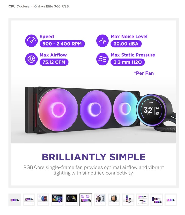 NZXT Kraken Elite 360 RGB(V2版)高階水冷散熱器