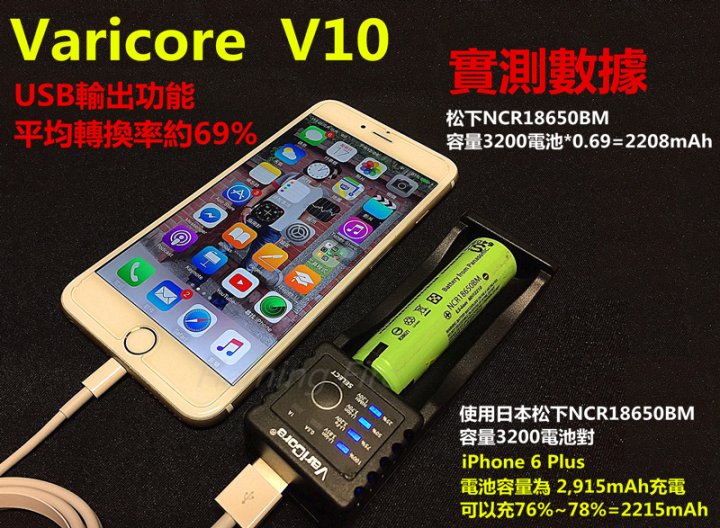 原裝正品 BSMI 認證合格全新日本松下18650 3400mAh 2顆+Varicore多功能18650萬用充電器