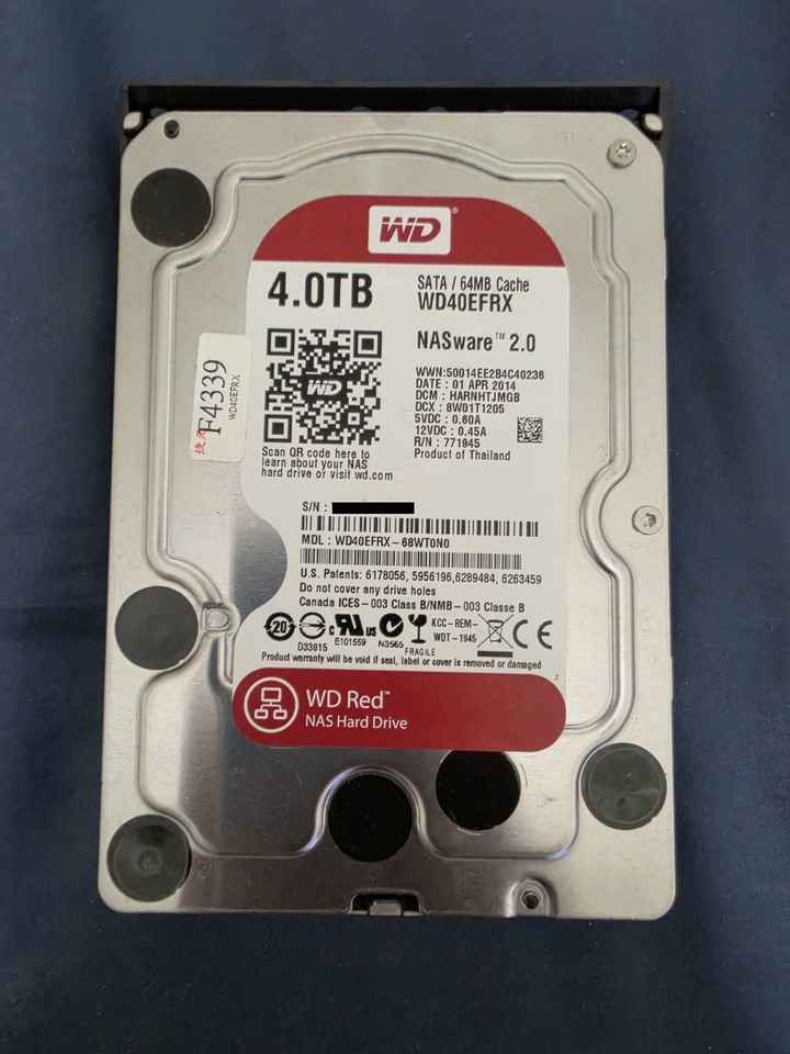 WD Red NAS Hard Drive 4T（紅標 NAS 專用)