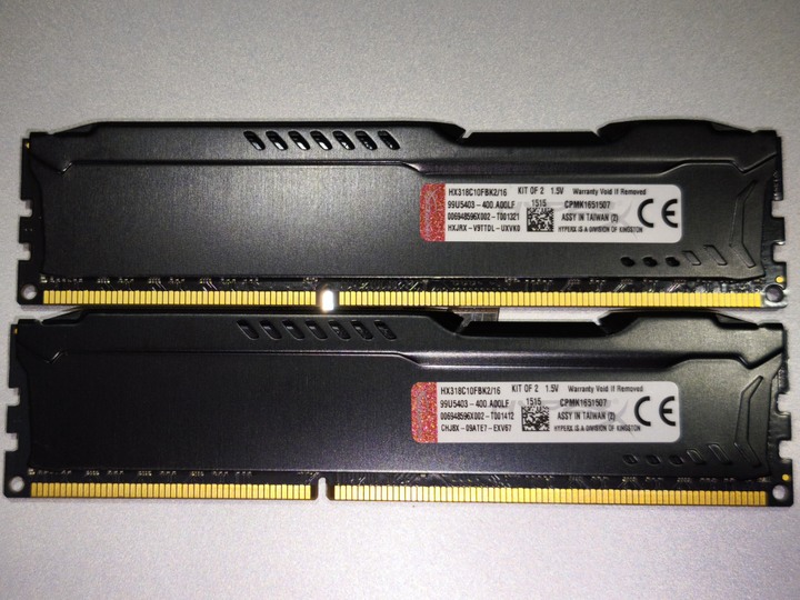 金士頓 DDR3 1866 雙通道記憶體 8GB x2 