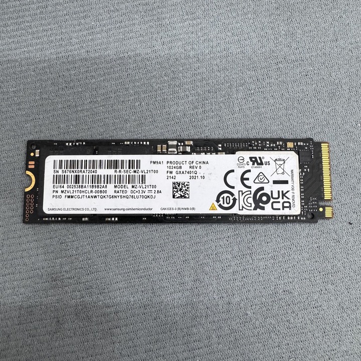 近全新(100%健康度)三星PM9A1 1T M.2 PCIe NVMe Gen4*4 TLC SSD 固態硬碟 威剛 美光可