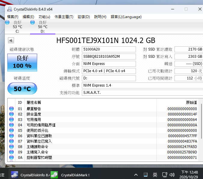 很新 (100%)海力士 SK Hynix PC801 1T M.2 PCIe NVMe Gen4*4 SSD TLC 固態硬碟威剛 美光可