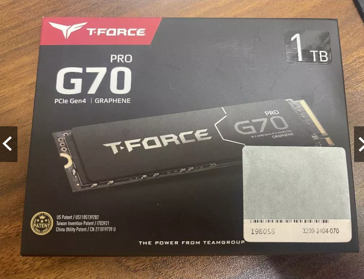 很新 保2029 (100%健康度)十銓Team G70 PRO 1T M.2 2280 PCIe Gen4x4固態硬碟 TLC SSD